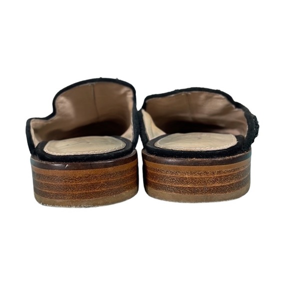 Shellys London Mule Loafers Shoes Sequin Pointed Toe Black Silver Sparkle Sz 36 - Picture 4 of 8